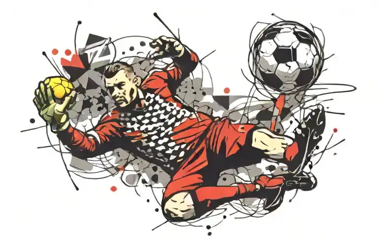 Soccer Goalkeeper Diving To Save The Ball