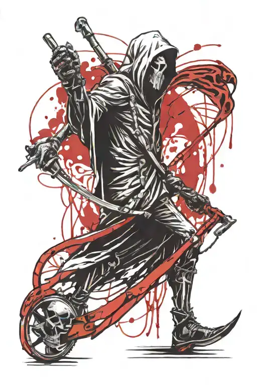 Grim Reaper Holding A Scythe