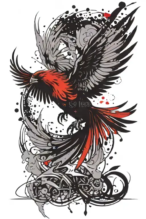 Phoenix Rising Phoenix Wings Flying From Left Arm To Shoulder