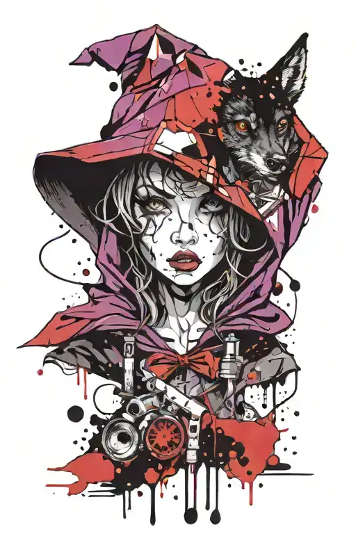 Little Red Riding Hood Purple And Black
