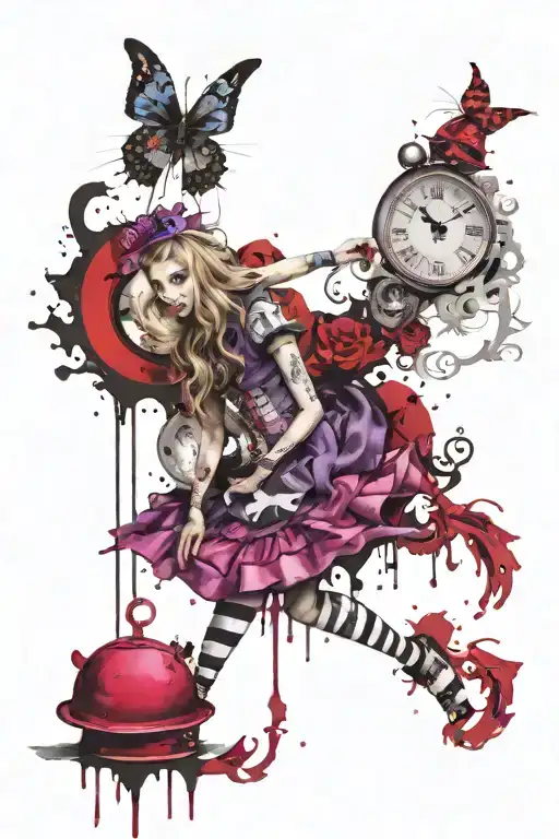 Alice In Wonderland Purple And Black Only