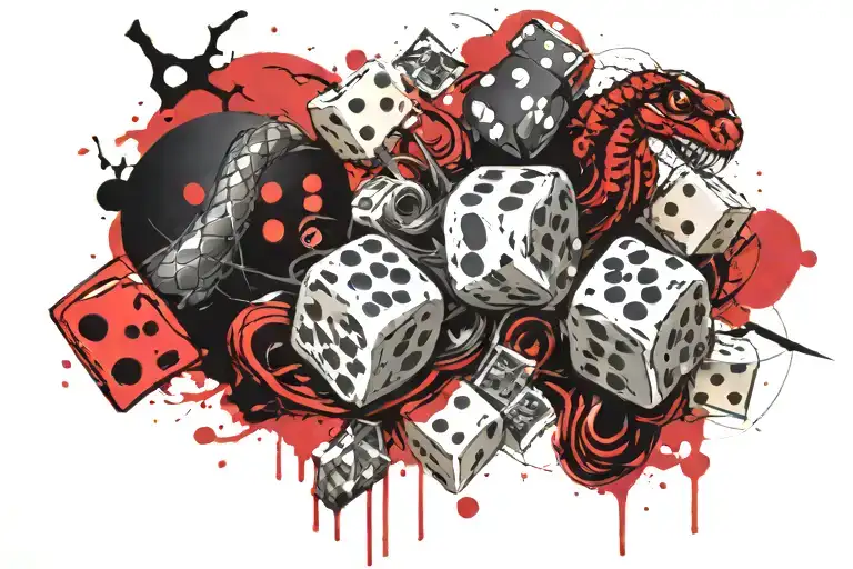 Dice And Snake In The Background