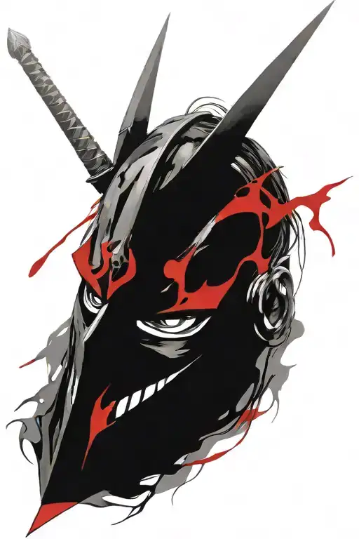 Sword Cutting Oni Mask Merged