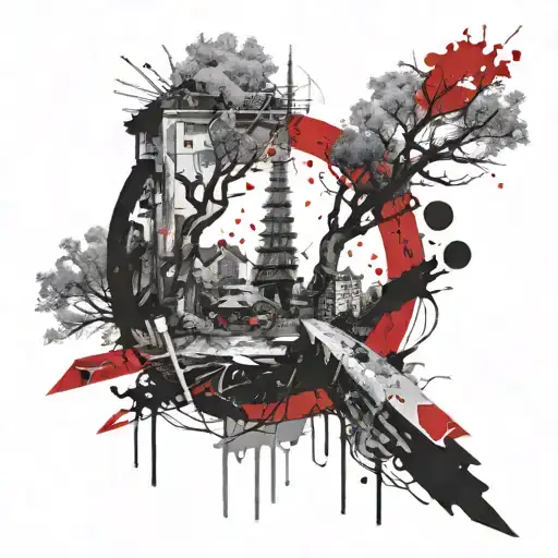 Seewing Needle And Tree Growing