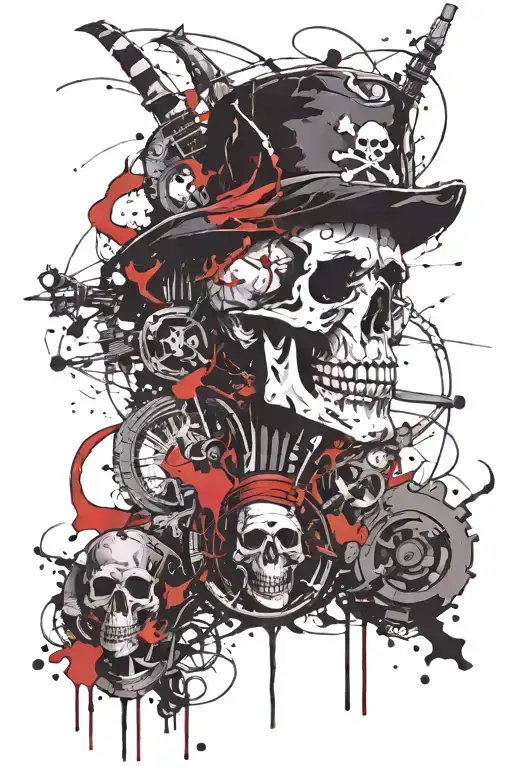 Compas And Pirate Skull