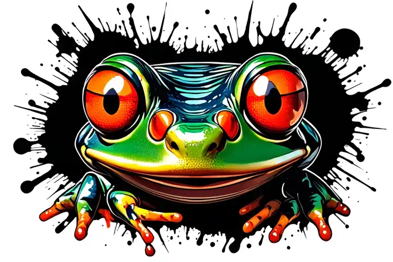 Cartoon Like Frog With Big Eyes