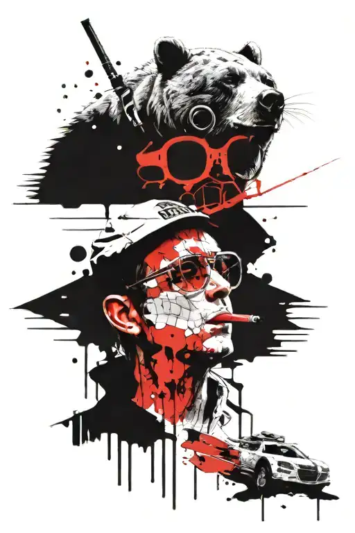 Hunter S Thompson With Brentford Bees And A Bear In Space