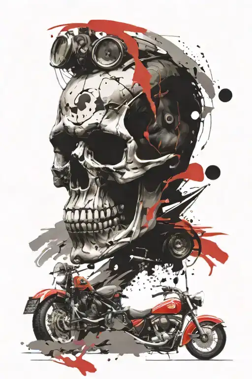 Skull And Motorcycle Wind Life
