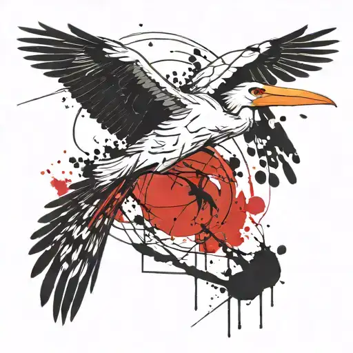 Aggressive Stork Bird