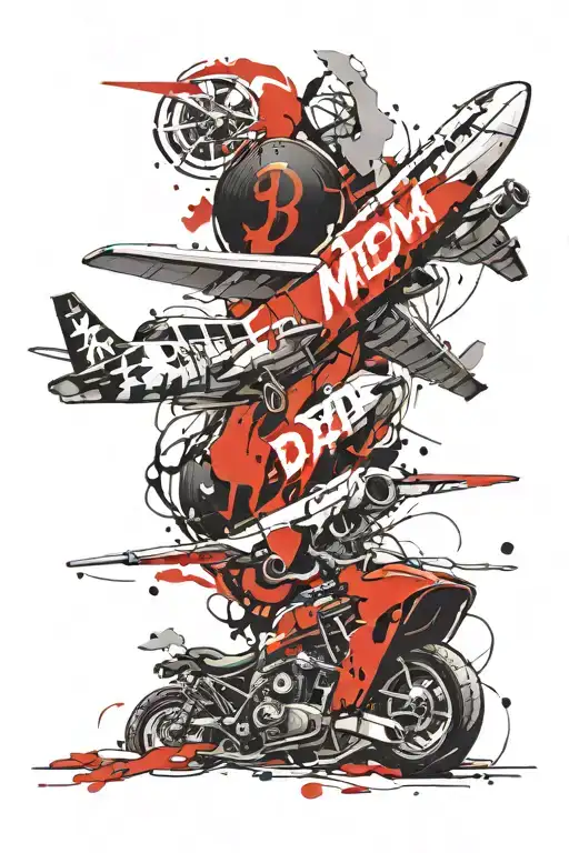 Mom Dad Name Airplane Motorbike