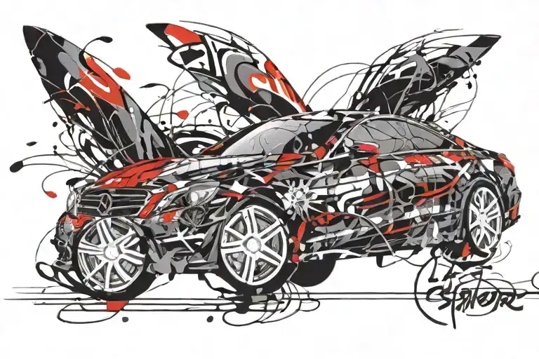 2011 Mercedes E3 50 Coupe Black Racing Car Speeding