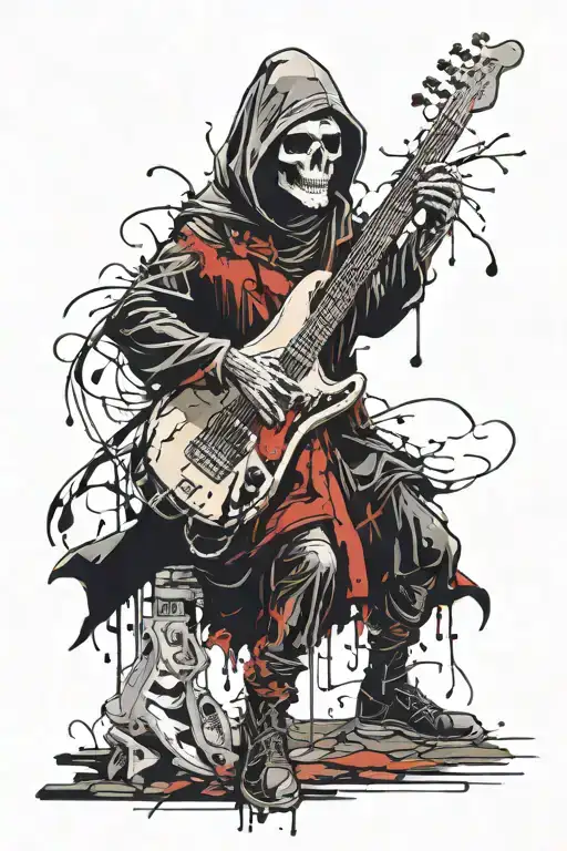 Grim Reaper With A Bass Guitar