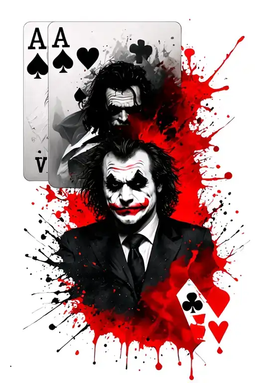 Overlapping Joker Playing Cards With Jack Nicholson And Heath Ledger