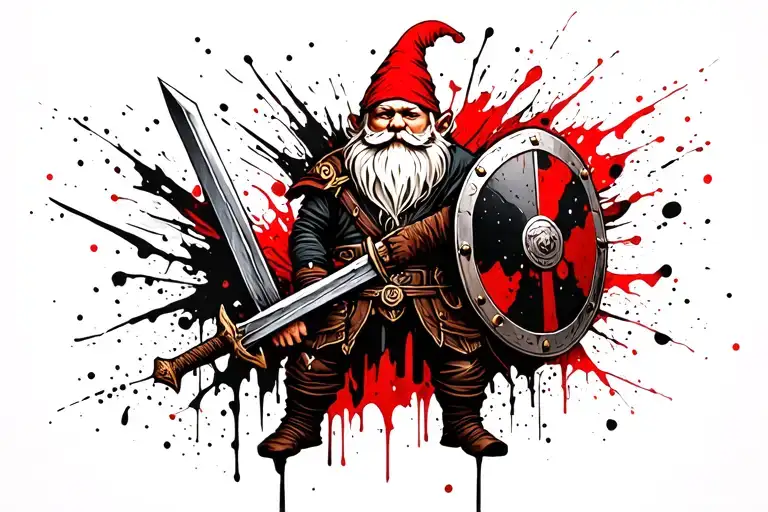 Gnome With Sword And Shield
