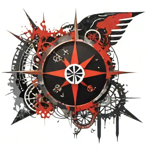 Alpha And Omega Symbol On The Compass