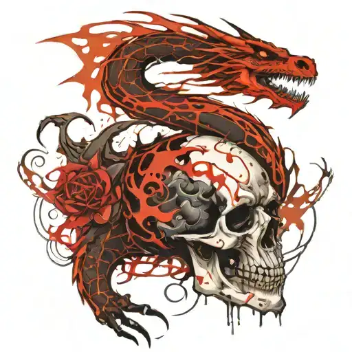 Skull Dragon Flame