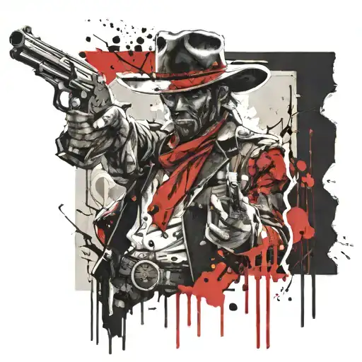 Undead Cowboy With A Revolver Facing Left
