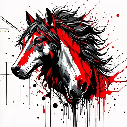 Wolf And Horse Intertwine