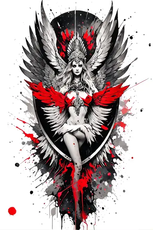 Valkyrie Sheild Maiden With Wings