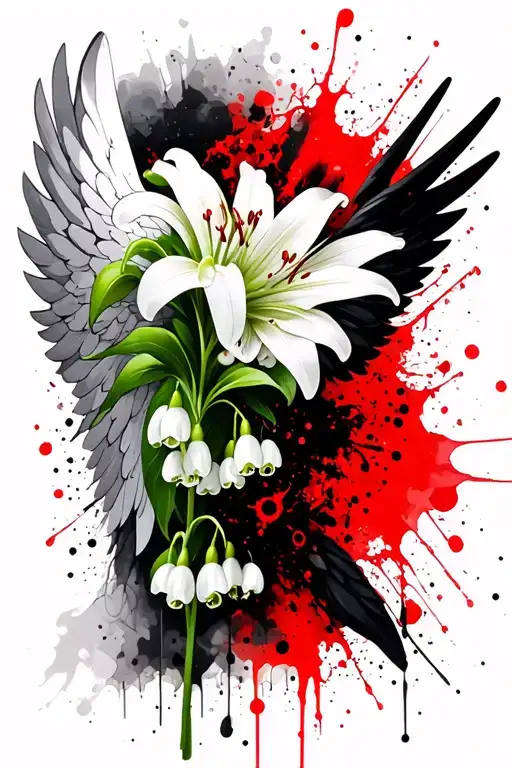 Lily Of The Valley And Angel Wing With