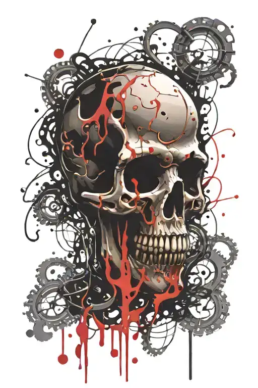 Octopus Skull Face Surrounded