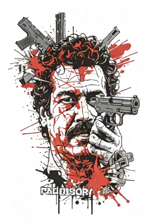 Pablo Escobar With A Gun