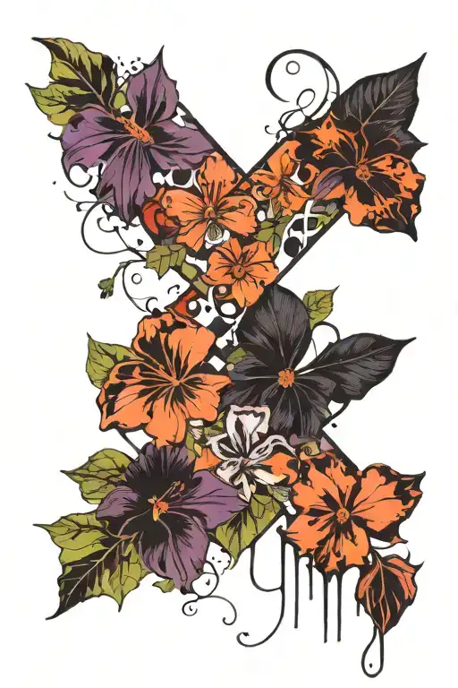 Violets With An Ivy Shaped As The Word Life As Well One Peach