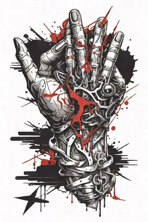 The Monster That Stuck The Sword In The Ground And A Line Is Wrapped Around The Hand