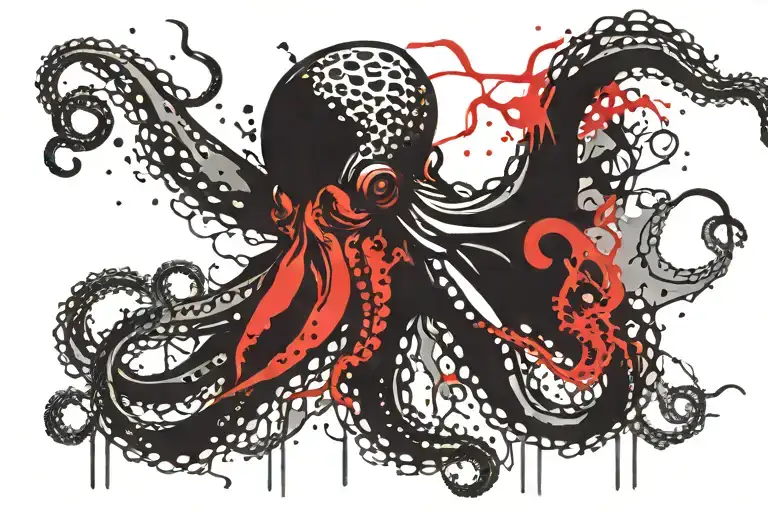 Octopus Background Black And White