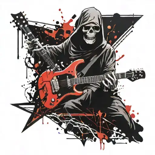 Grim Reaper Playing E Guitar