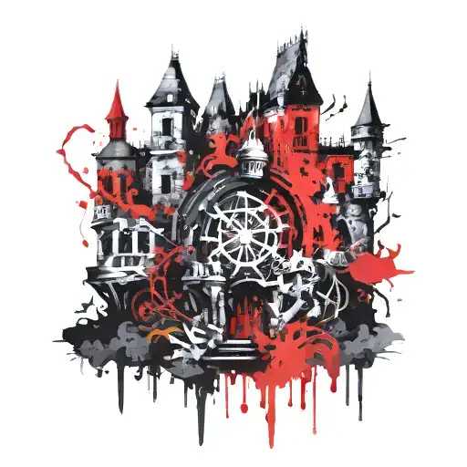 The Death Knight In The Background Of The Castle