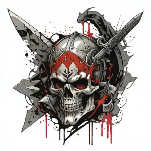 Knight Sword Shield Skull