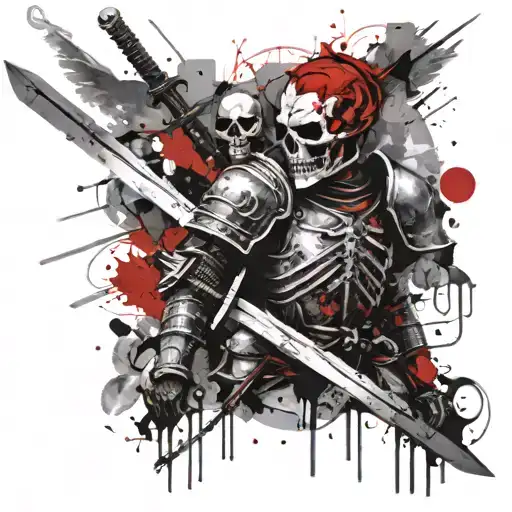 A Knight With A Sword And A Skull