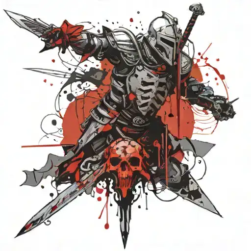 A Knight With A Sword And A Skull
