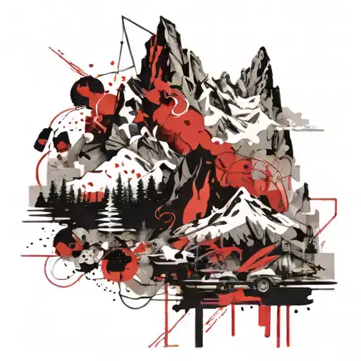 Abstract Mountain Range