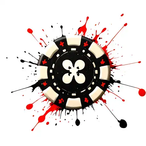 Poker Chip With Bowling Pins In The Background