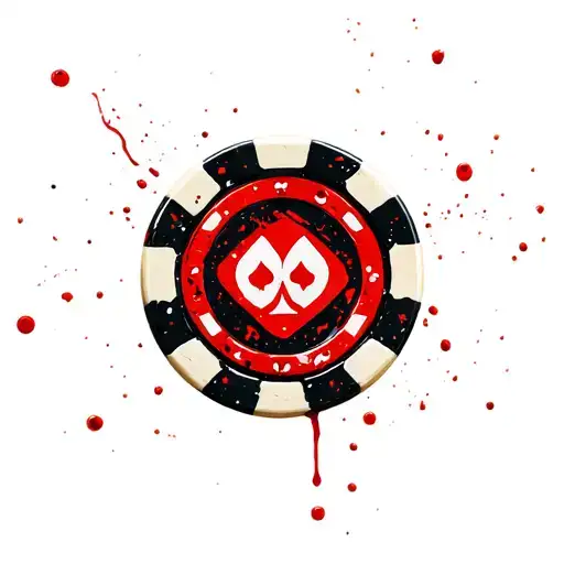 Poker Chip With Bowling Pins In The Background