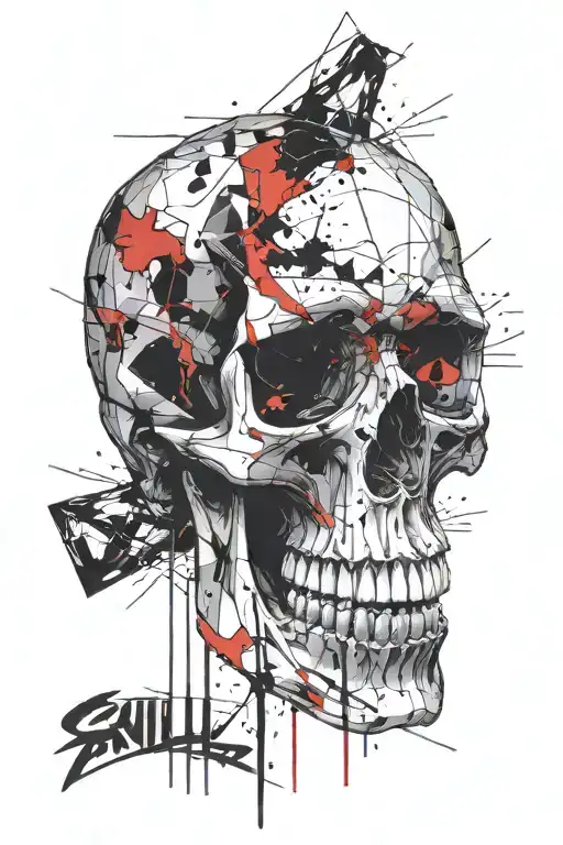 A Skull Made From Rectangulars