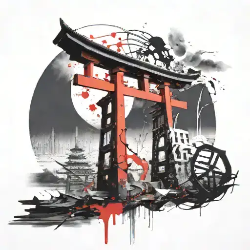 Black Hole Inside Torii Gate