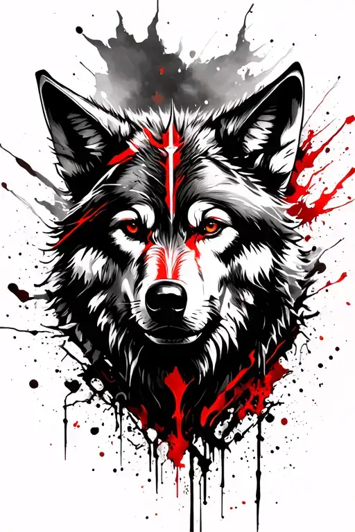 Viking With Wolf In The Background