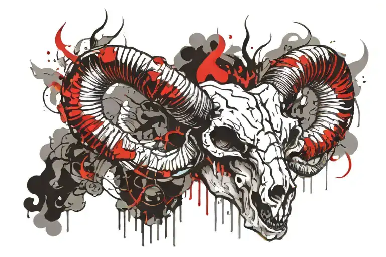 Ram Skull In Smoke