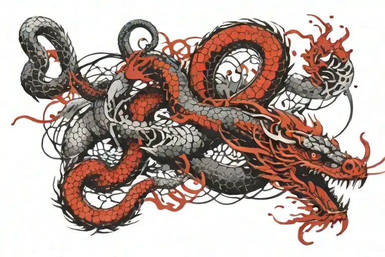 Japanese Snake Dragon Flying