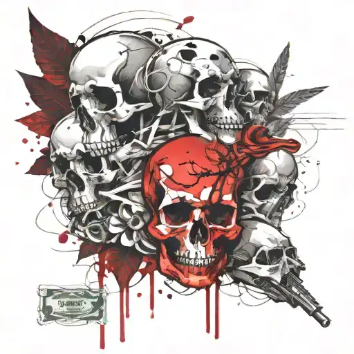 Skulls And Money Tree Growing