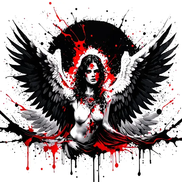 Dark Angel Spread Wings Flying