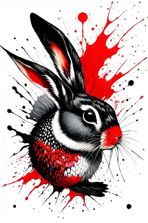 Pisces With Earth Rabbit Zodiac Sign Intertwined