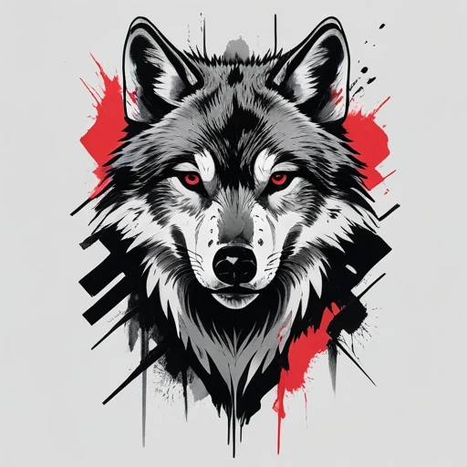 Wolf with mountain background Tattoo idea