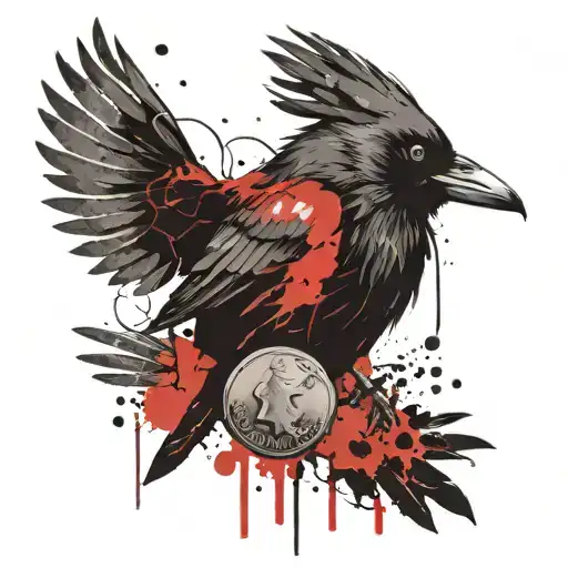 Crow With Coin