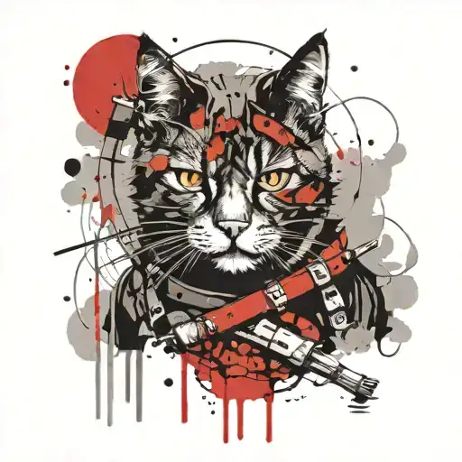 Samurai Cat With Catana