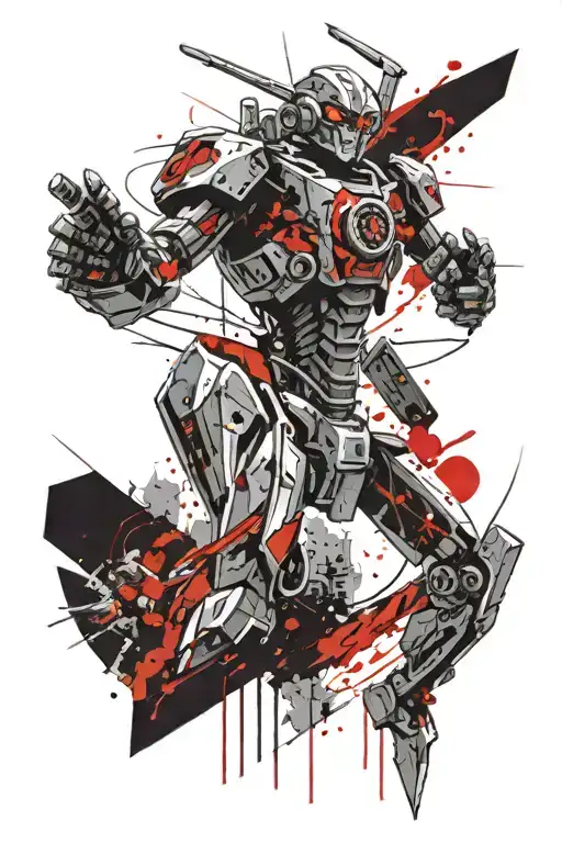 A Manga-style Goldrake Robot Battling Alien Creatures In A Metal Music Concert Arena