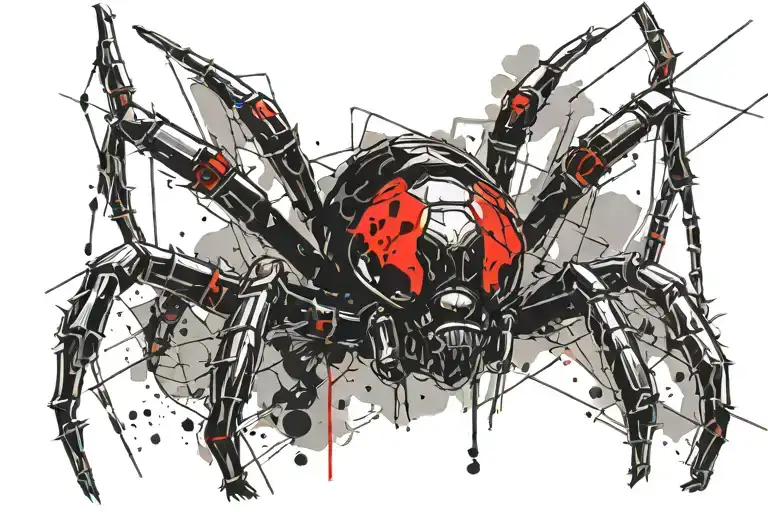 Black Widow Spider Hanging